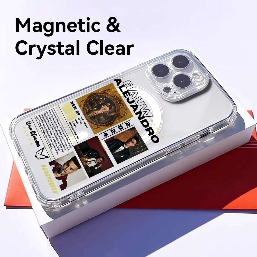Singer R-Rauw Alejandro Phone Case For iPhone 17 16 15 14 13 12 Pro Max Plus With Magnetic Crystal Clear Case Wireless Charge