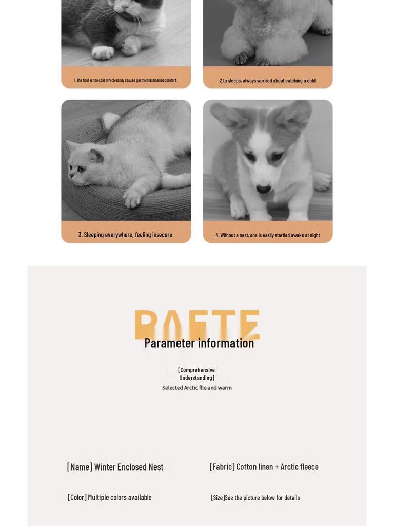 All-Season Warm Pet Nest: Enclosed, Washable Cat & Dog Bed