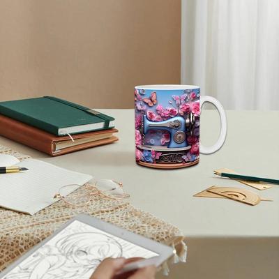 Tazza Macchina da Cucire Tazza da Tè in Ceramica con Design Trapuntato Tazza da Cucito Tazza da Caffè in Ceramica Per Amanti del Cucito Tazza da Cucito Divertente