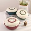 Double Layer Round Lunch Box Compartments Food  Storage Container Snack Box Salad Box  School