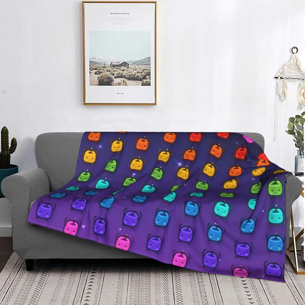 Stardew Valley Rainbow Junimos Blankets Flannel Spring Autumn Management Games Portable Soft Throw Blankets Plush Thin Quilt