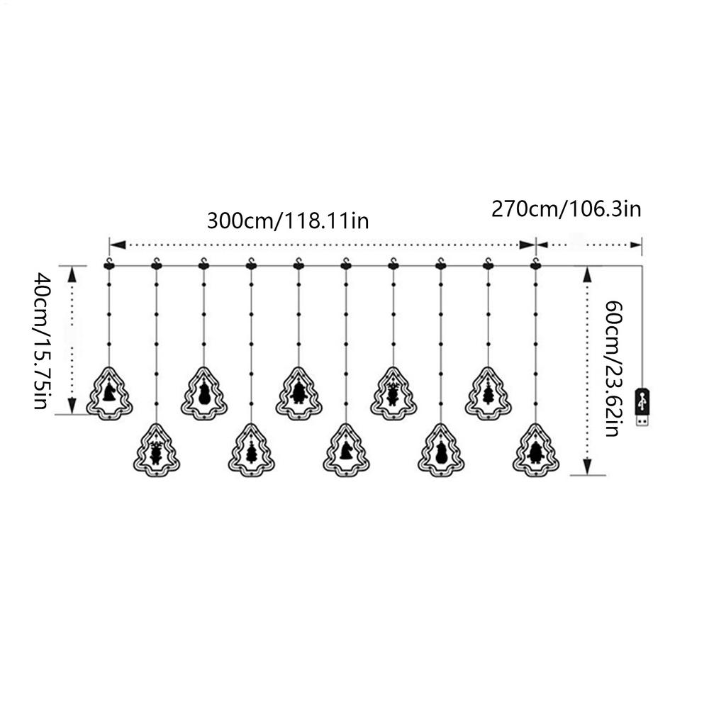 Christmas Tree Lights Christmas Lights For Window Waterproof Holiday Decor Aesthetic Lighting Dimmable For Indoor Patio Tree