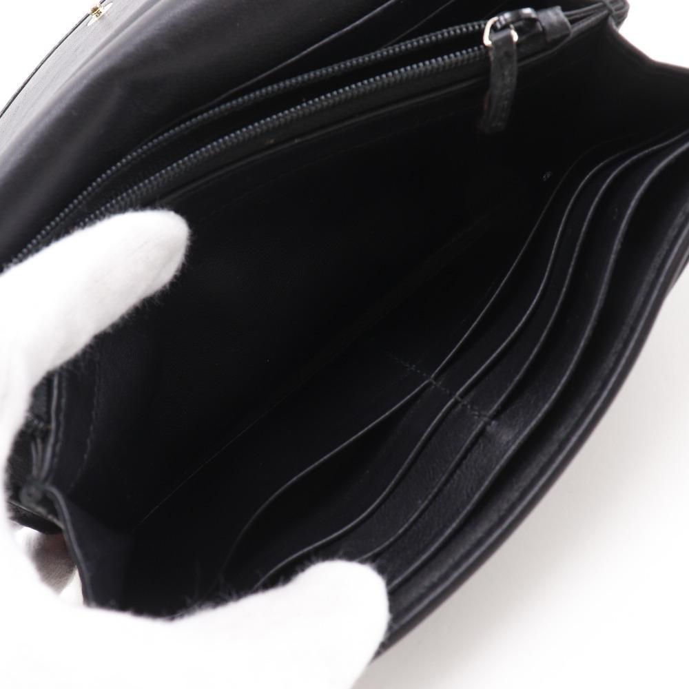 GUCCI Interlocking G Purse 282434 black Sima leather Women Used