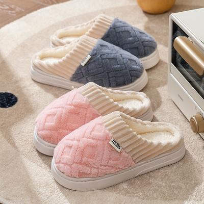 Cixi Cotton Slippers for Home Use In Winter Indoor Non-slip Spring and Autumn Plush Warm Couple Winter