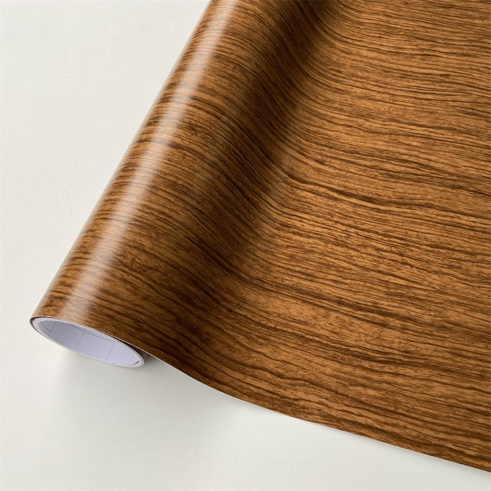 PVC Självhäftande Trä Vinylfolie Bilklistermärke Interiör Möbler Bubbelfri Trämönstrad Dekorativ Film Skåp