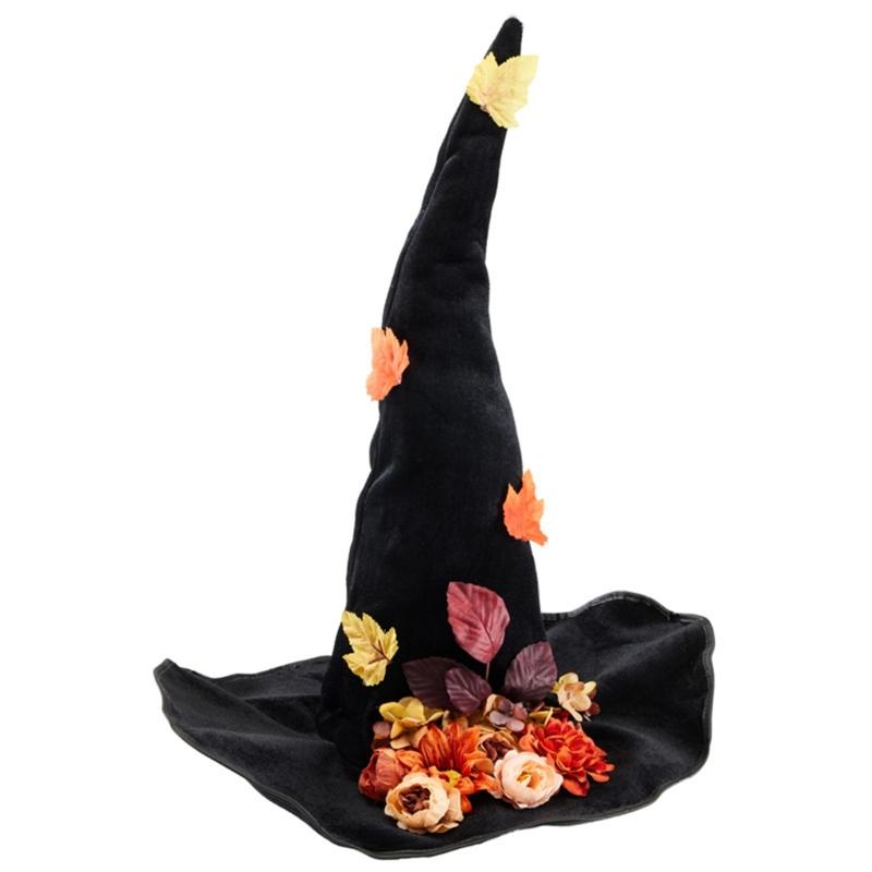 

Cosplay Costume Witch Hat Flower Wizard Hat for Adult Stage Performances Hat Role Play Witch Hat Cloche Headwear 1 чорний