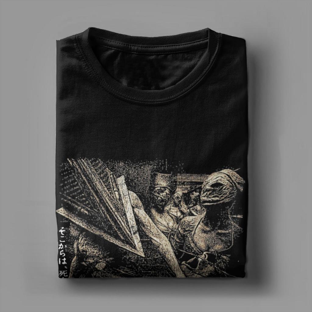Vintage Silent Hill Pánská trička s kulatým výstřihem 100% bavlněná trička Hororový filmová hra Trička s krátkým rukávem Potištěné oblečení