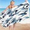 Gestreifter Camouflage Digitaldruck Polyester Superfeine Faser Doppelseitiger Fleece Strandurlaub Badetuch, Strandtuch