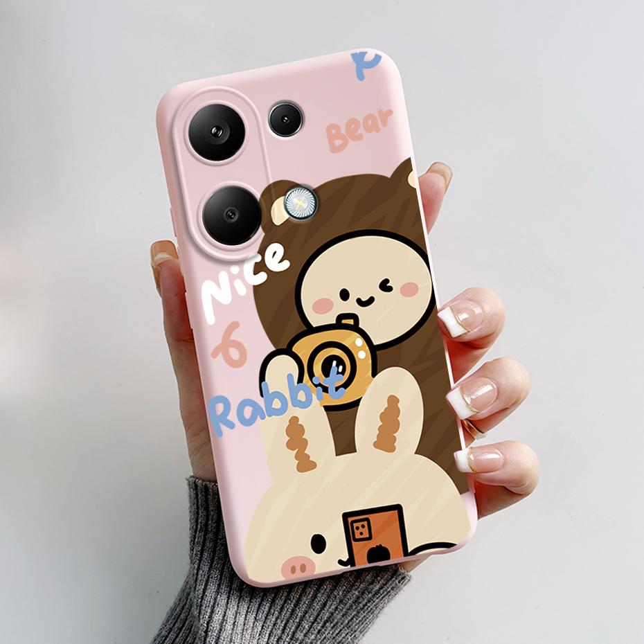 For Xiaomi Poco M6 Pro Case Soft Silicone Cute Cat Panda Shockproof Cover for Poco M6 Pro 4G TPU Coque Funda Shell M6Pro 6.67''