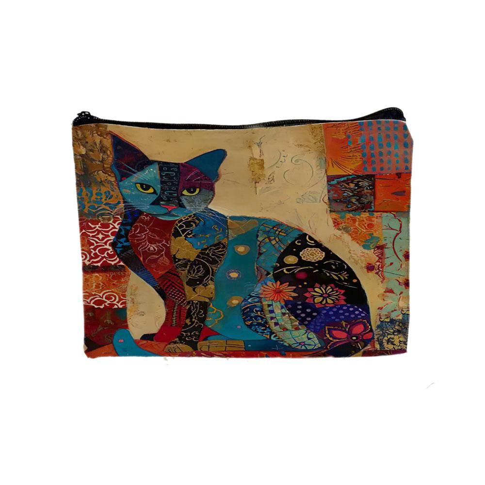 Chic Retro Flowers Cat Shopping Bag Ethnic Makeup Bag Storage Casual Shopping Shoulder Bags Women's Handbag Toiletry Pouch