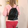 Chic Minimalist Drawstring Bag – Lightweight Shoulder Backpack for Daily Use, Beach, Shopping & Casual Outings