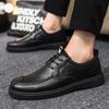 Men's formal leather shoes business casual shoes lace-up leather shoes commuter men's trend spring and summer British shoes
