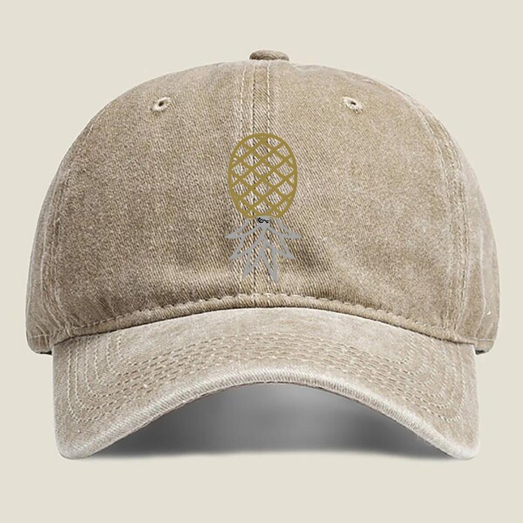 Pineapple Emblem Fashion Washed Baseball Cap Hat Outdoor Activities