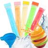 50/100 Buc Pungi de Popsicle de Unică Folosință Tuburi pentru Congelator Fără BPA cu Sigilii Zip și Pâlnie Etanșe Matriță DIY pentru Popsicle pentru Pops de Gheață Iaurt Suc Smoothie