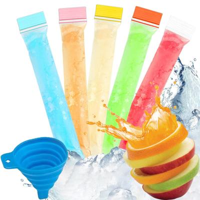 50/100Pcs Disposable Popsicle Bag BPA-Free Freezer Tubes with Zip Seals And Funnel Leak-Proof DIY Popsicle Mold for Ice Pops Yogurt Juice Smoothies