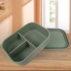 3 Compartments Food Container Rectangular Lunch Container Household Silicone Lunch Box  School