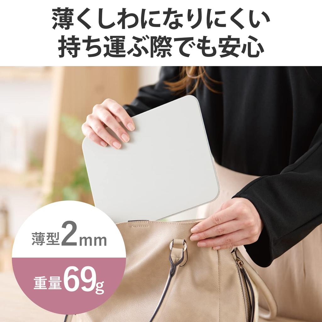 ELECOM Mouse Smooth Cloth With Stable inches x inches Pad, Material, Thin, Core, Operation, Anti-Slip, 0.08 (23 cm) 7.7 (18 cm), Washable, Telework,