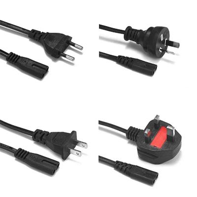 Napájecí kabel střídavého proudu 2pinový IEC C7 kabel s obr. 8, 1,5 m, zástrčka EU, AU, UK, US pro Dell, LG, Asus, Samsung, notebook, TV, tiskárnu, Xbox One X, PS4