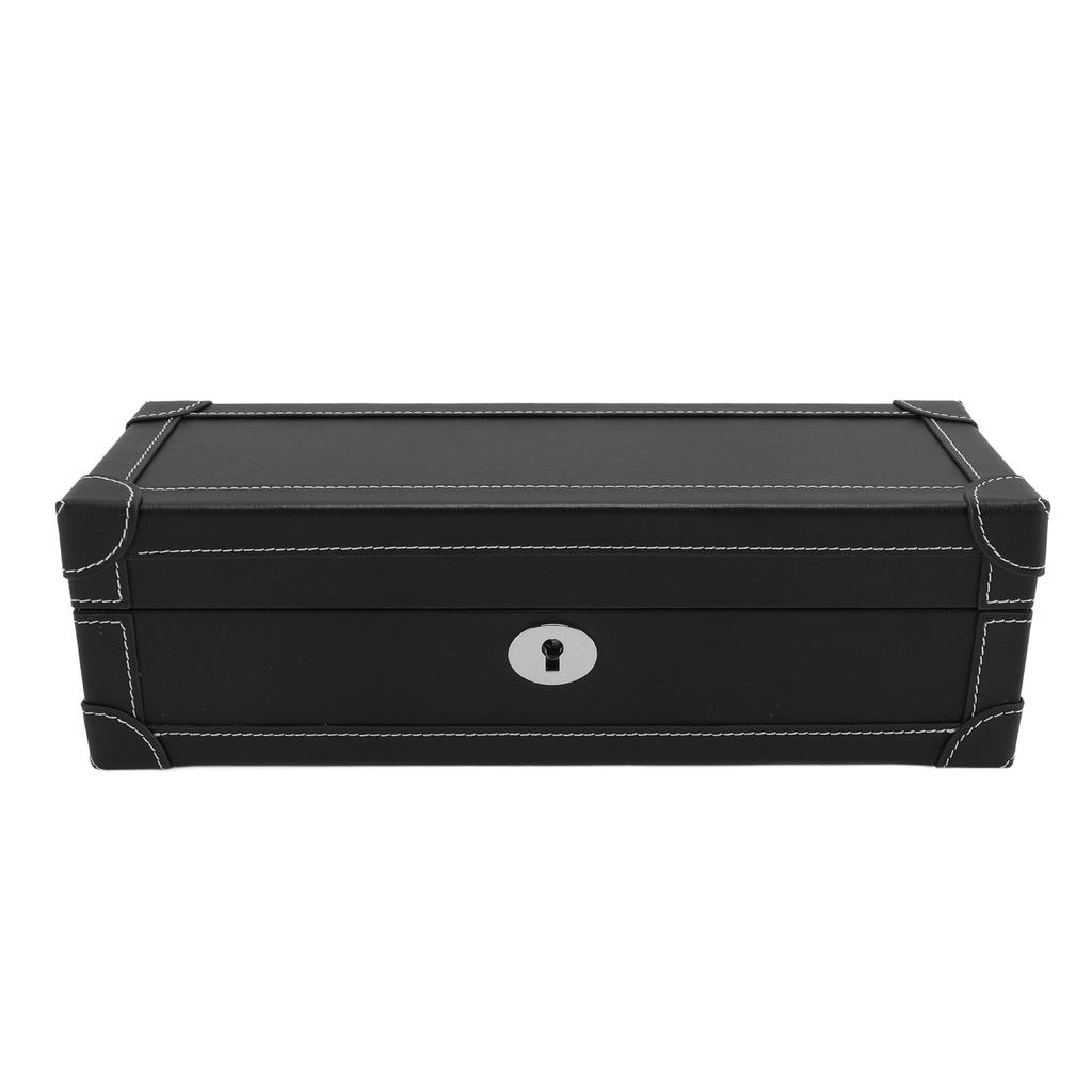 5 Slot Watch Box Watch and Jewelry Case Dust Resistant Watch Storage Organizer for Home Travel Black