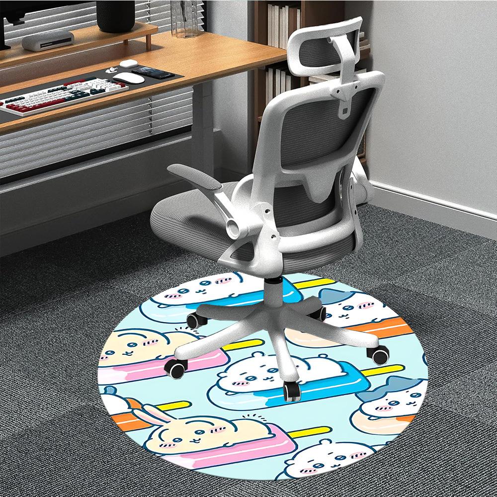 

1PC Chiikawa Office Round Area Rug Suitable For Office, Under Office Chairs Bedroom Living Room Home Decor, Room Deco T1224009 80cm by 80cm