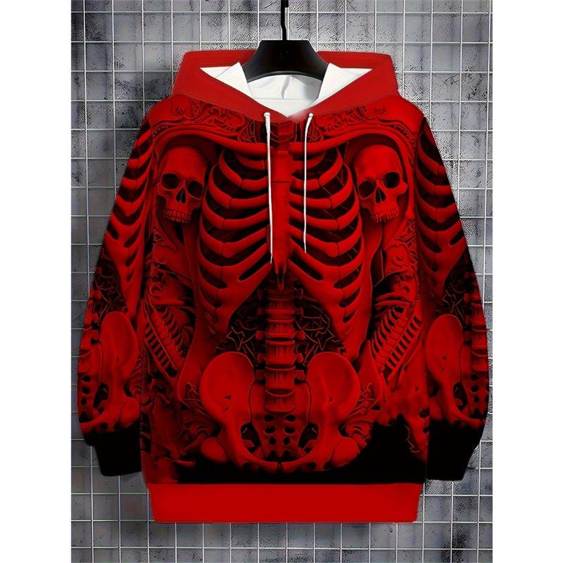 Schedel Gothic Print Hoodie Sweatshirts Voor Mannen Mode Straat Herfst Grafische Hoodies Vrouwen Comfort Ontwerp Y2k Kleding Man Tops