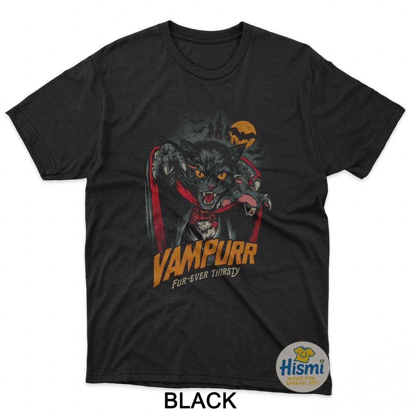 Vampurr Cat Horror Movie Graphic Tee T-Shirt L