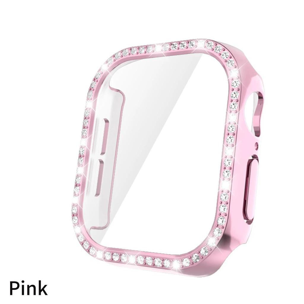 Bling Glass+Cover For Apple Watch 10 42mm 46mm Diamond Hard PC bumper+Screen Protector Case Iwatch Series 10 Accessories