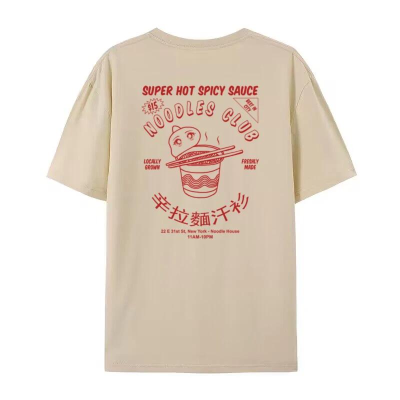 Women Funny Anime Noodle T Shirt Oversized Japanese Harajuku Streetwear Graphic Tees Vintage RaUnisex Foodie Shirt Unisex Clothes