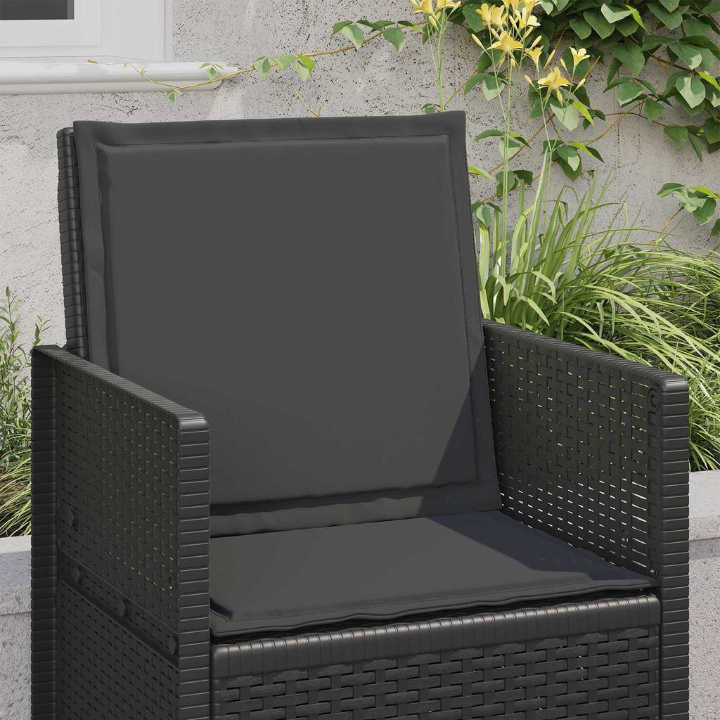 Seat and Back Cushions 4 pcs Anthracite 47 x 45 x 2 cm Polyester