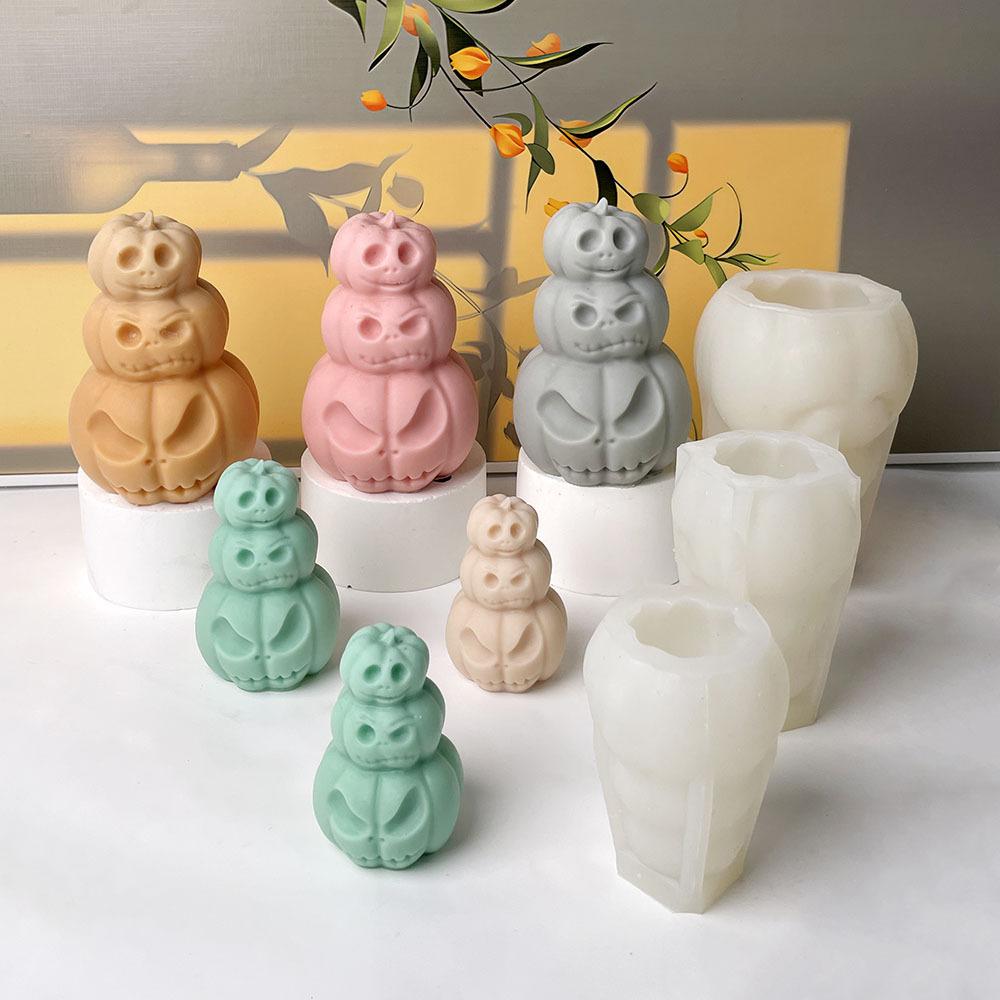 Halloween Stohovací hudební dýně Svíčka Silikonové formičky DIY Aromaterapie Mýdlo Kapací přívěsek Čokoládový dort Pečicí forma