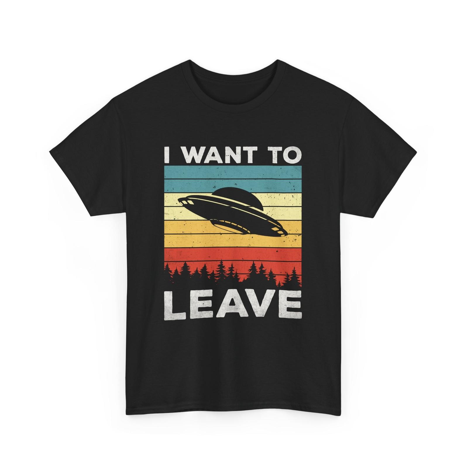 Cosmic Space Graphic Tee | Alien UFO T-Shirt | I want to leave Shirt Unisex T-Shirt S