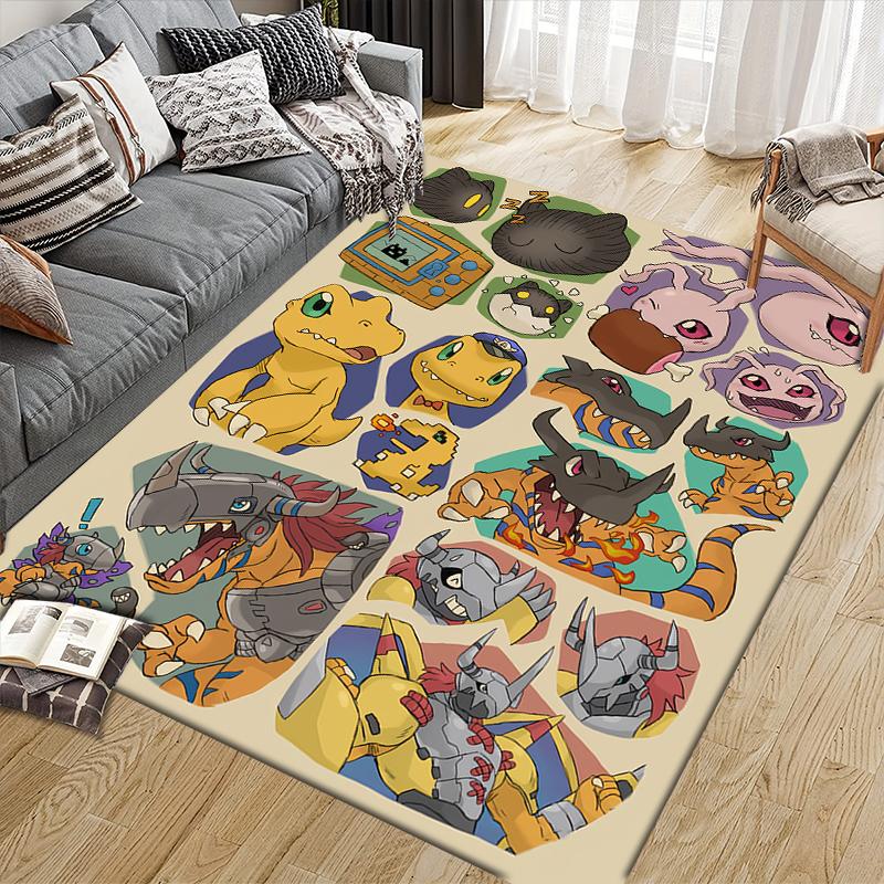 Digimon Retro Style Area Rug, Digimon Fan Cozy Carpet, Perfect Gift.chl