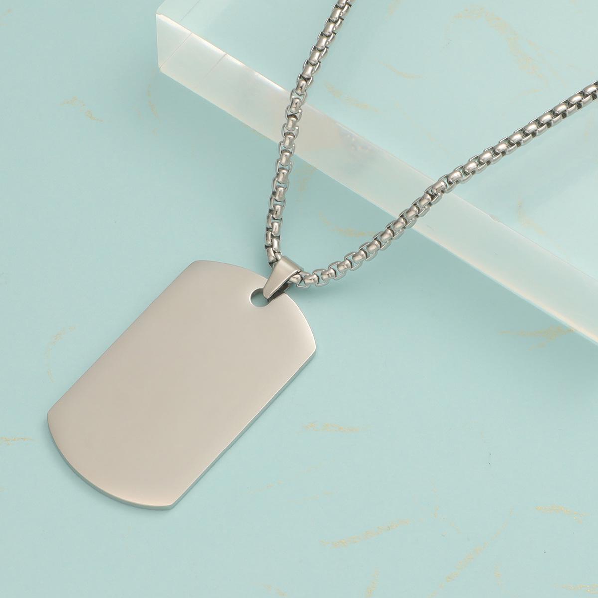 

Трансграничный оптовый нишевый тренд из титановой стали, мужской хип-хоп, военный жетон с лазерной гравировкой золотой