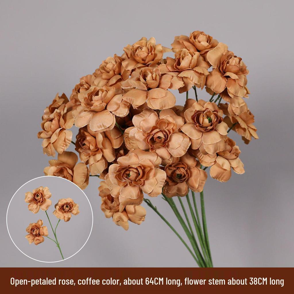 Caramel Color Artificial Floral Wedding Decor - Ceiling and Roadway Arrangements, Coffee Tone Fake Flowers.