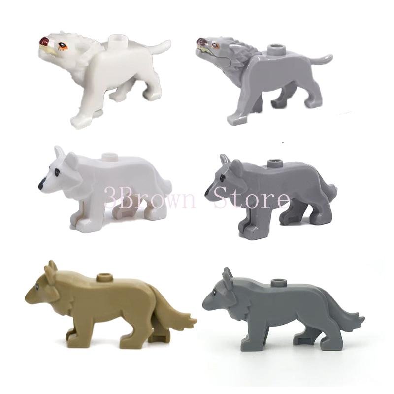 Afrikanische Wildtiere Bausteine Set Löwe Elefant Kamel Hirsch Wolf Giraffe Spielzeugmodell für Kinder Kreatives Kindergeschenk Stein S041