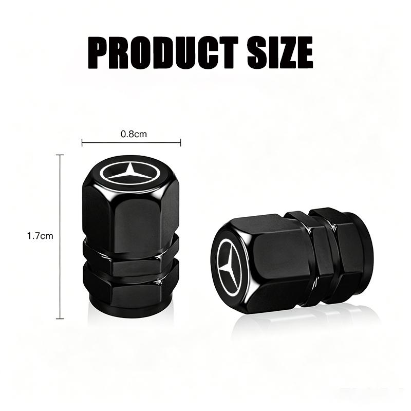 4Pcs Car Tire Valve Cover Aluminum Alloy Car Wheel Tire Valve Caps For Mercedes Benz AMG W203 W205 W206 W211 W220 W212 W201 W210 BV4