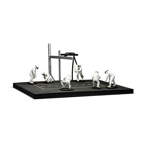 

ixo Pit Stop Mechanic Set (6 Mechanic Figures, Struts & Cables, White)