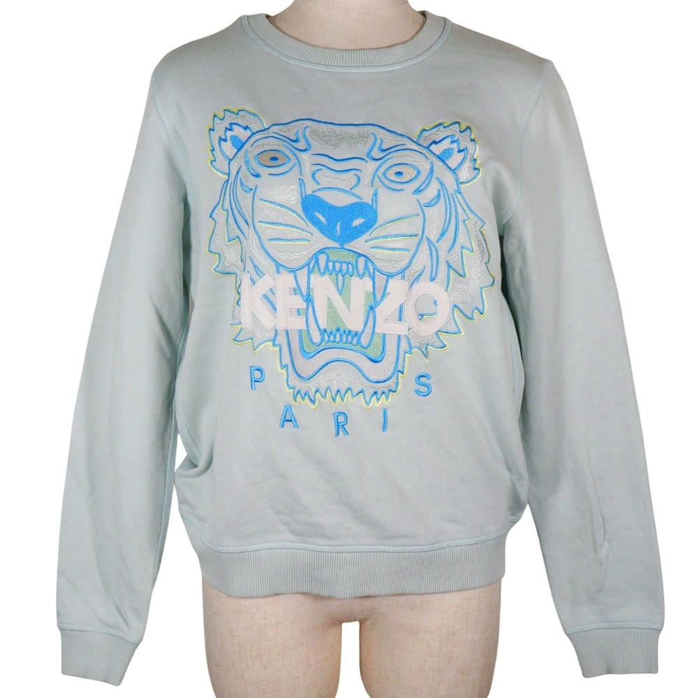 KENZO tiger print sweat F962SW7054XA light blue cotton Women Used