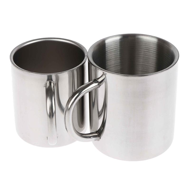 Double Wall 304 Stainless Steel Coffee Mug Without Lid Portable Cup Travel Tumbler Jug Children'S Milk Tea Cups Office Water Mug