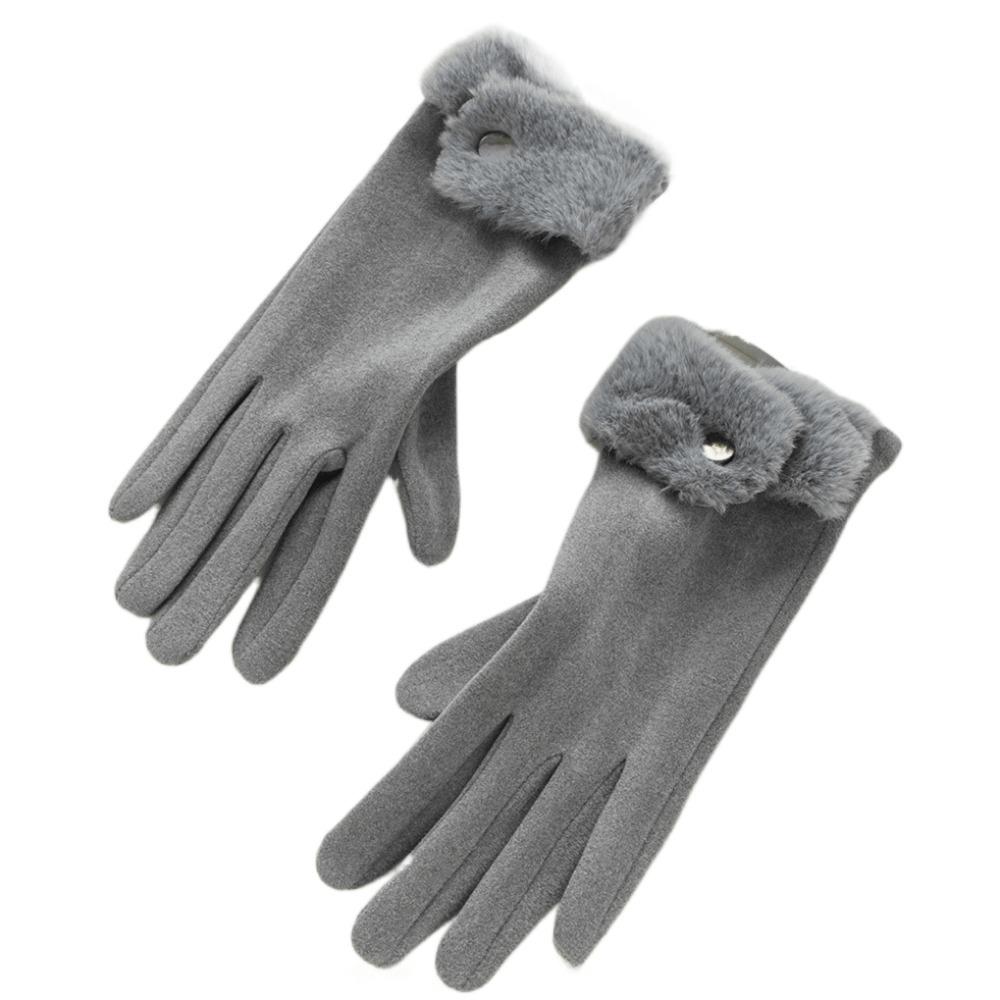 Windproof Plush Gloves Velvet Women Mittens Fashion Winter Gloves  Winter