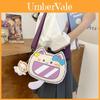 Cute Cat Face Single Shoulder Bag Pu Material Crossbody Purse For Daily Use