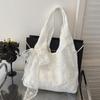 Koreanische kleine frische Blumen-Spitzen-Canvas-Tasche Damen neue große Kapazität Pendlertasche Einzelschulter-Tragetasche