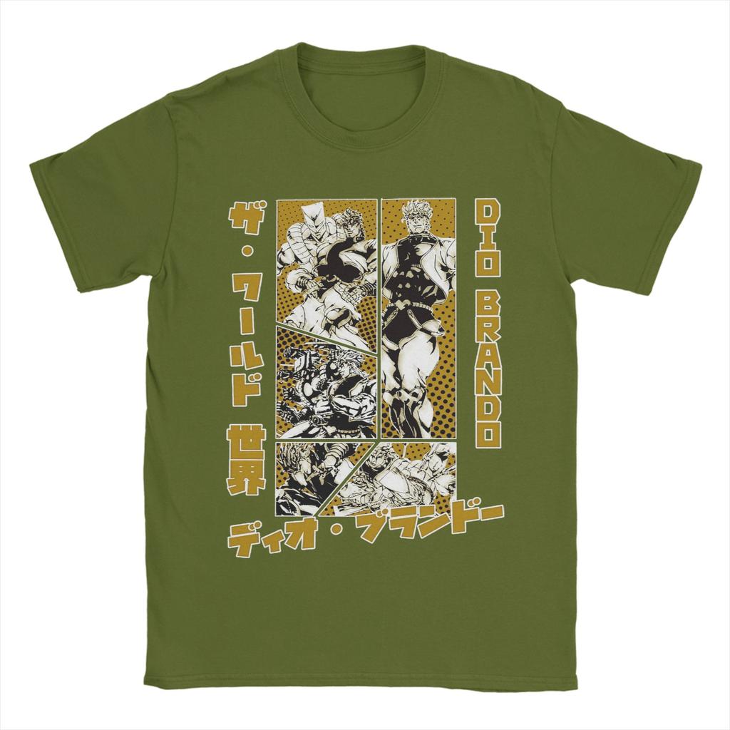 Jotaro Kujo Dio Dio Brando Unisexs T-Shirts JoJos Bizarre Adventure Tees Kurzarm Rundhals T-Shirt Baumwolle Geschenkidee Oberteile