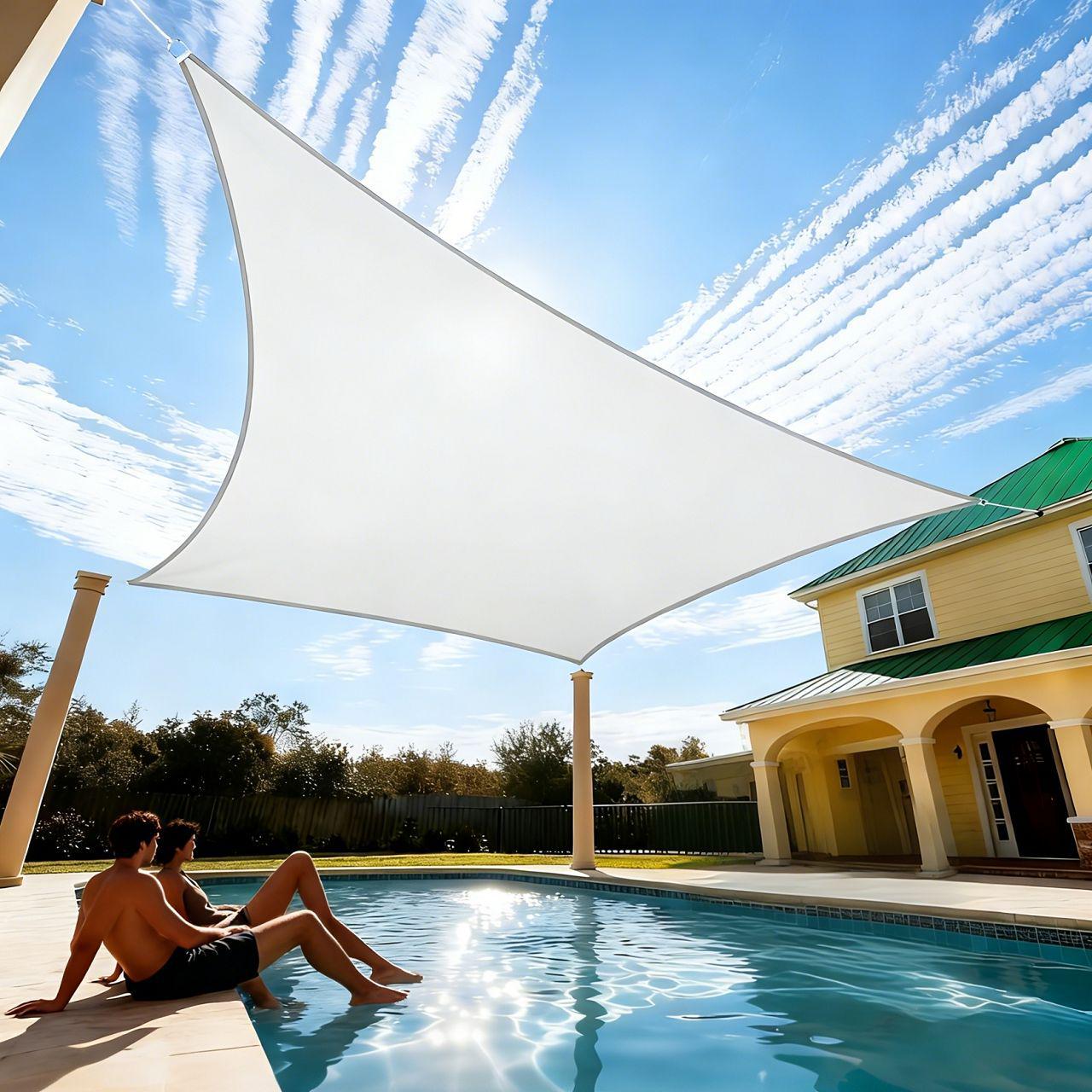 

Square Waterproof UV Sun Protection Shade Sail - Blackout Polyester Net for Outdoor Courtyard and Villa 2x2m світло-сірий колір
