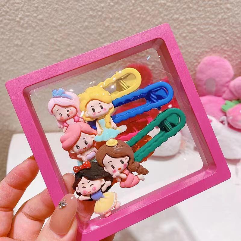 Set de agrafe colorate cu desene animate pentru fete - agrafe drăguțe cu cioc de rață și cleme laterale pentru bretonul fetițelor