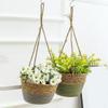 Handwoven Straw Hanging Basket Decorative Waterproof Woven Flower Basket Handmade Macrame Plant Storage Basket Home Decor