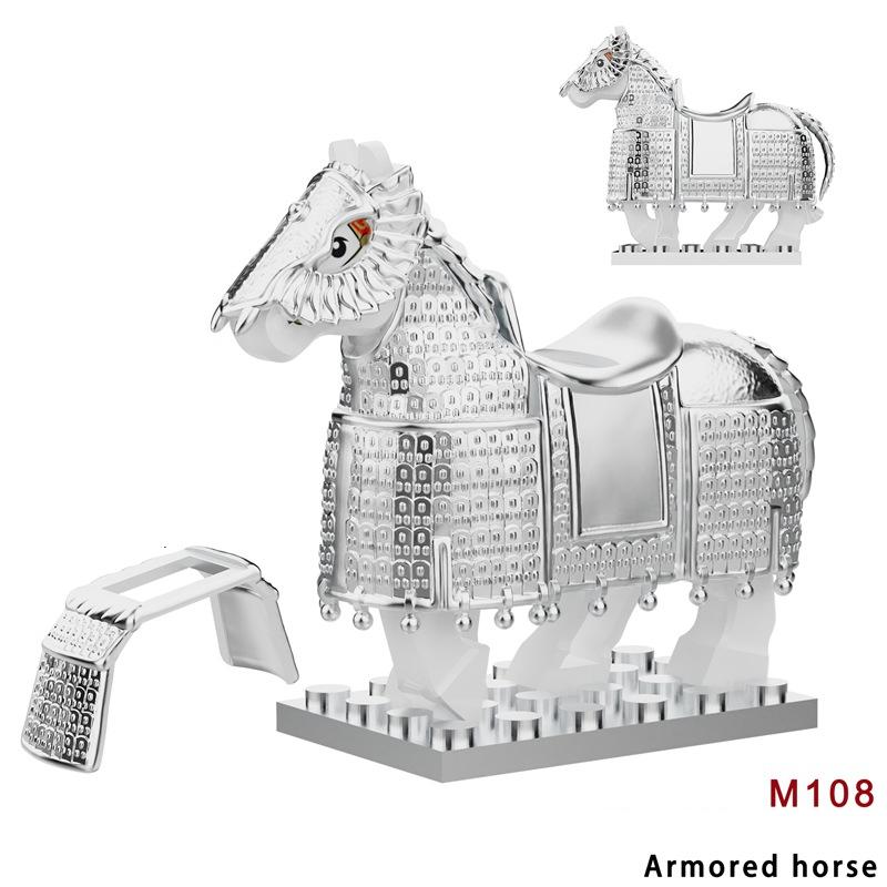 Medieval Accessories Building Blocks Soldiers Weapons Military Flags Mount War Horses Orc Mount Flags Wolf Bricks Kids Toys Gift