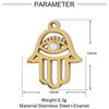 3pcs/Lot Enamel Hamsa Hand DIY Earrings Charms Heart Eye Neaclace Pendant Stainless Steel 14K Gold Color Jewelry Accessory