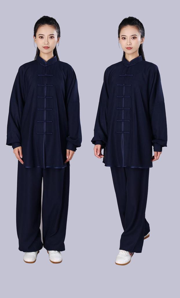 Tai Chi Anzug für Damen: Bestickte Frühjahrs-Herbst Performance & Trainingskleidung, Neuer Chinesischer Langer Mittellanger Stil