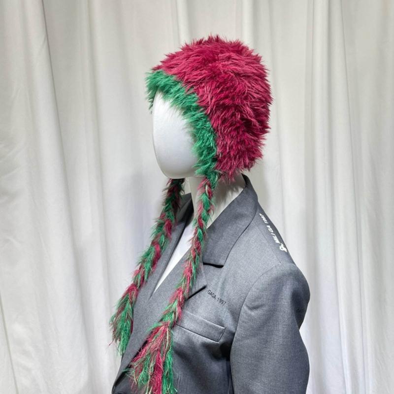 Plüschmütze in passenden Farben, elastische Mütze für Erwachsene, Wintermütze, wärmend, Strickmütze, Geschenkidee für Schüler und Teenager im kalten Winter